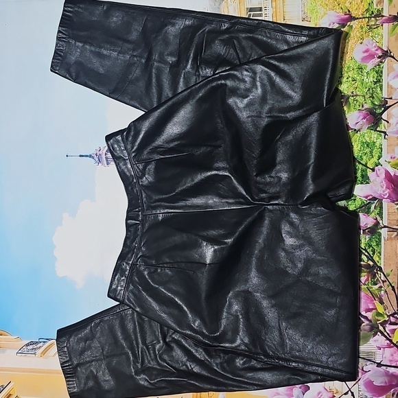 Vintage Black Leather Pants Size 6‎ NWT - Picture 6 of 6